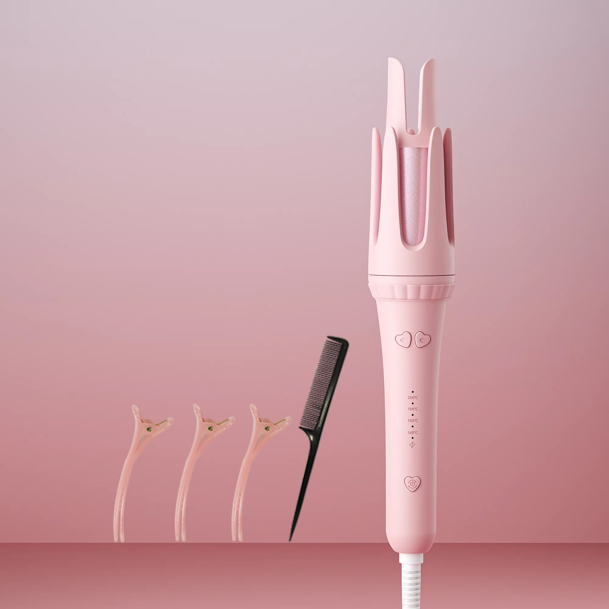 Automatic Hair Curling Iron 32mm Hair Curler Ceramic Rotating Hair Waver Curling Tool Hair curler for long hair: Pink / US