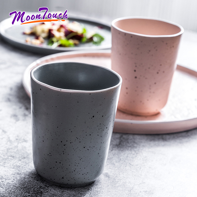 Nordic Minimalist Ceramics Coffee Cup Japanese-style Tea Kettle Couple Water Mug Glaze Point Container 400ml 10.5x8.8cm