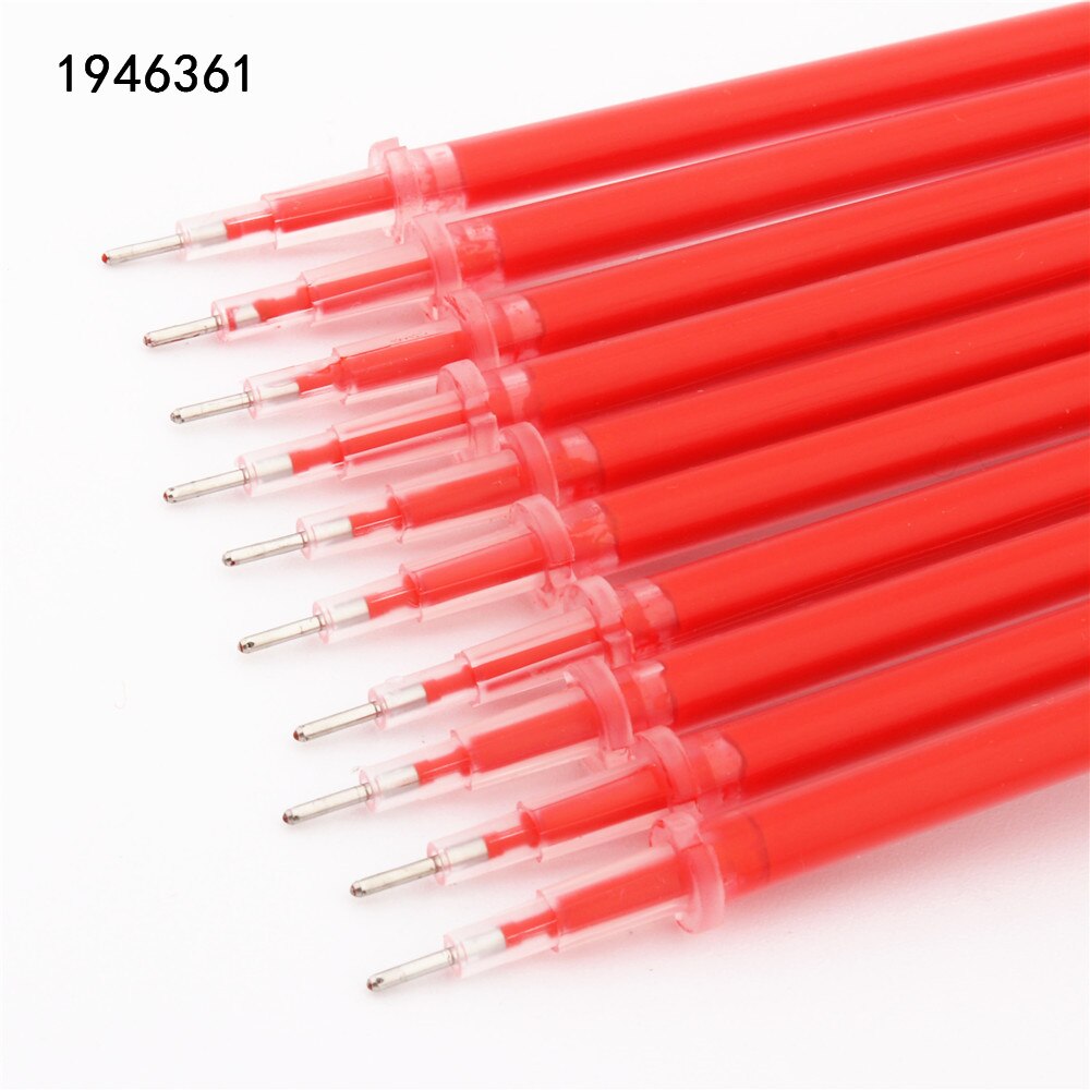 Svart blå rød blekk refill gel penn kule for fine nib blekkpatron skoleelev kontor skrivesaker kjærlighet: D -  10 stk rød