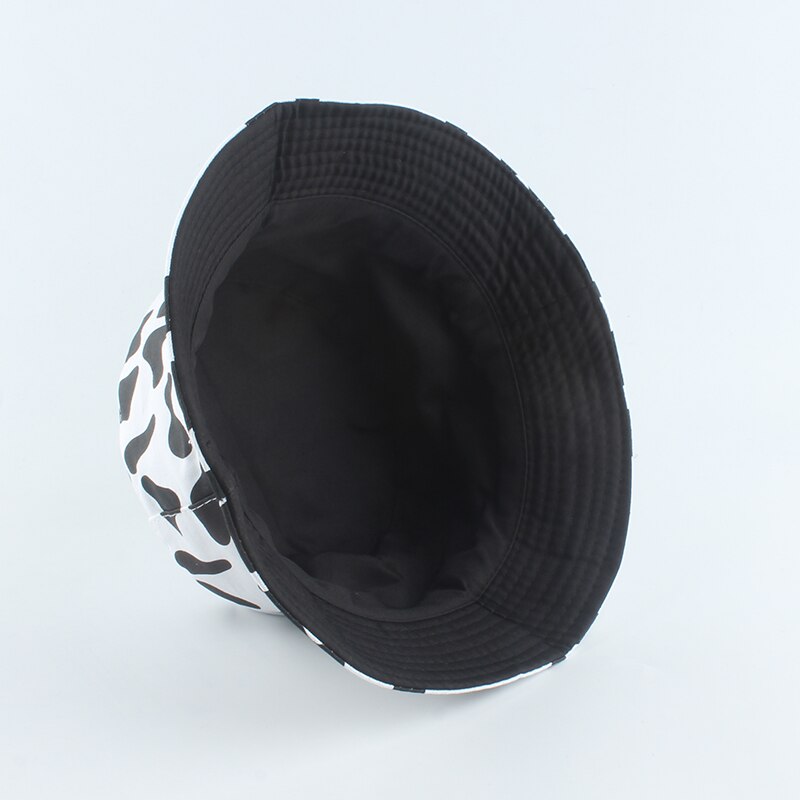 neue Koreanische Rosa Kuh Druck Eimer Hütte Frauen reversibel Angeln Kappe Bob Chapeau Herbst Sommer