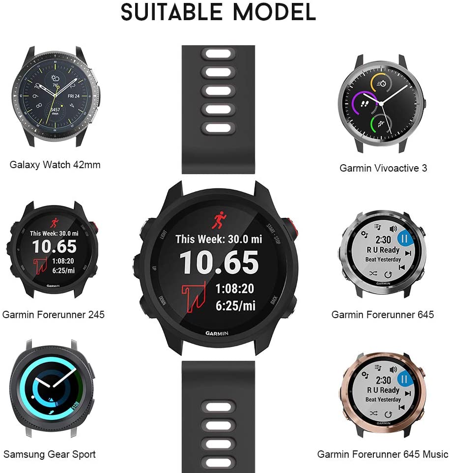 20mm siliconen horlogebandjes voor de forerunner 245 245m bandjes geschikt voor de forerunner 645 samsung gear  s2 vivoactive 3 hr
