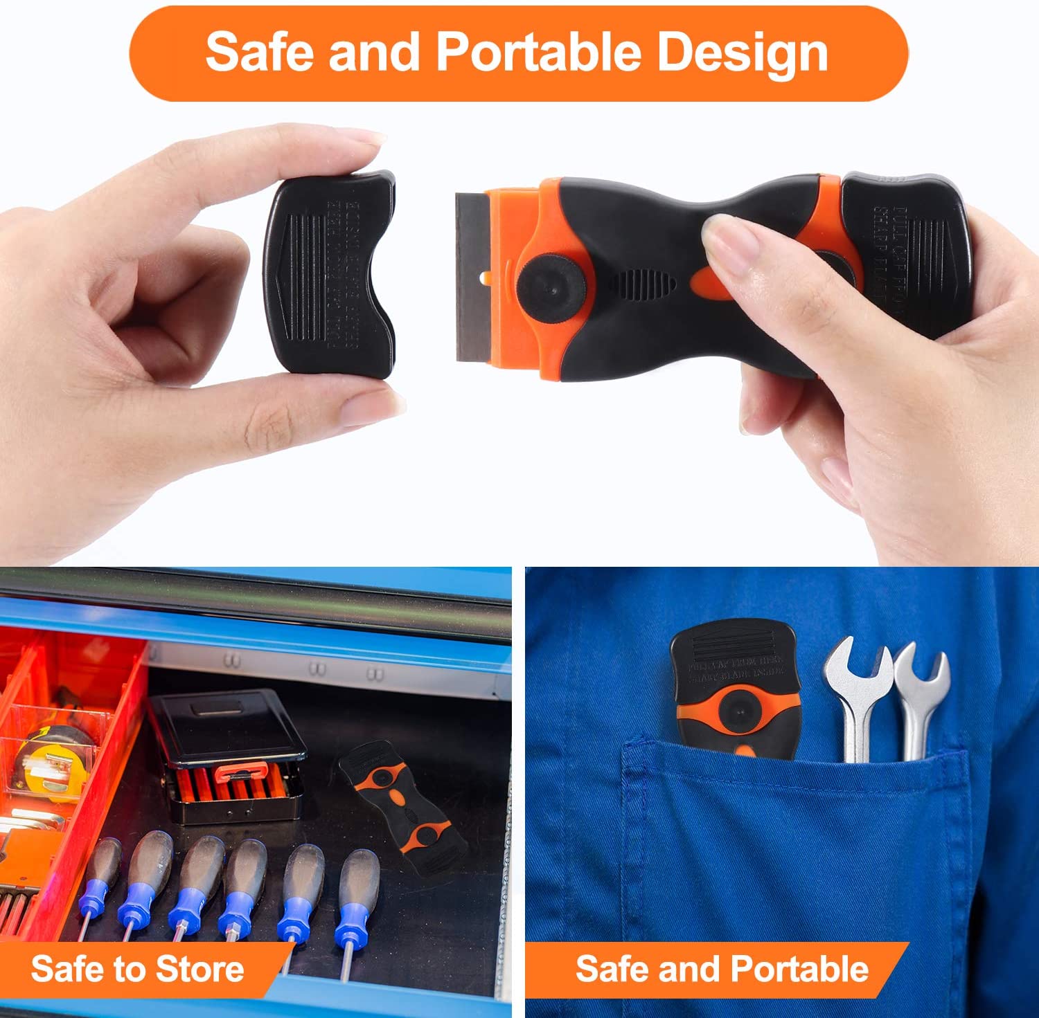 Window Glass Sticker Cleaning Razor Scraper Ceramic Razor Blades Car Tint Oven Vinyl Wrap Glue Squeegee Remover Cleaner Tool