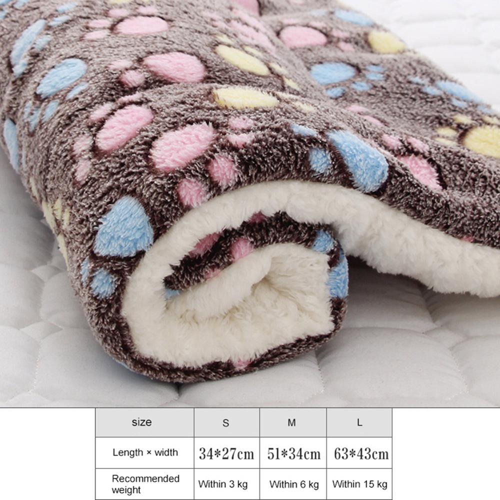 Vinter husdjur filt matta liten stor tass tryck katt hund valp fleece mjuk filt säng kudde bäddsoffa husdjur sovande filt: 02 / 32 x 25cm