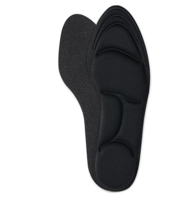 3D plantillas de masaje de espuma de memoria suave cuidado de los pies zapatos de tacón alto zapatos de esponja cojín de absorción de golpes almohadilla de zapato: black