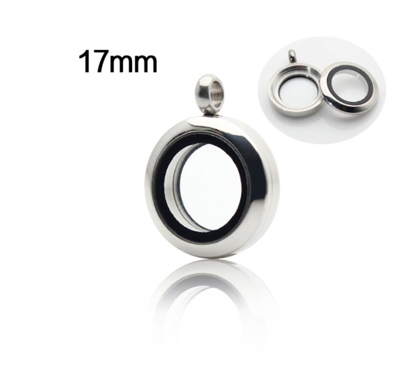 Mini médaillon flottant à mémoire de forme, médaillon rond en acier inoxydable, médaillon torsadé en verre adapté aux chaînes de colliers et de bracelets, 15mm 17mm, 1 pièce: Couleur or