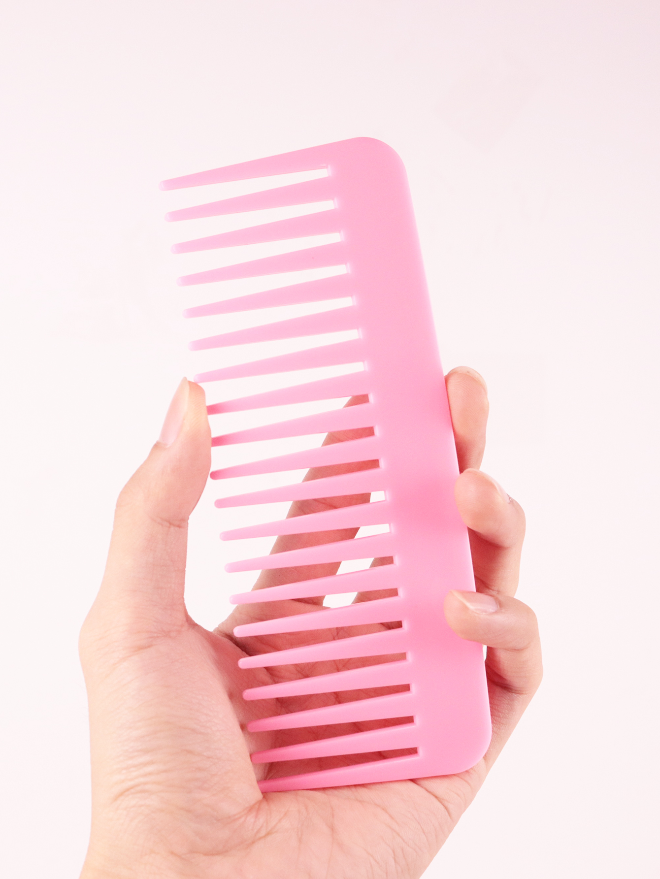 1 peine de peinado de salón de dientes largos, antiestático, resistente al calor, de plástico grueso, especial para pelucas de cabello real