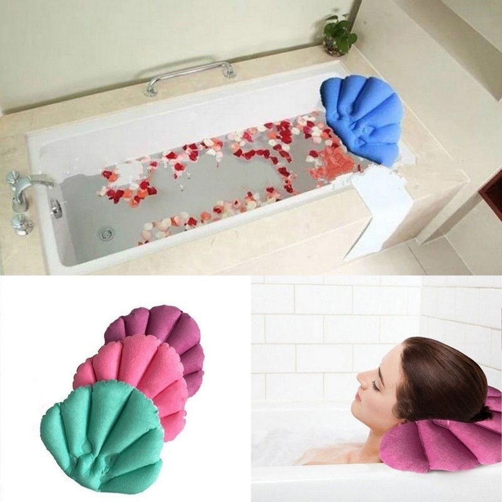 Nouveaux produits de salle de bain accueil Spa gonflable bain oreiller tasses coquille en forme de cou baignoire coussin couleur aléatoire accessoires de salle de bain