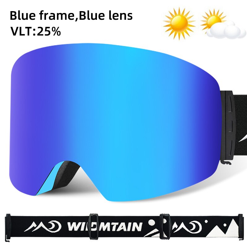 WILDMTAIN Best Ski Goggles Snowboard Dual Layers Anti fog Skiing Snow Goggles, UV Protection Ski Glasses for Men Women Youth: Blue