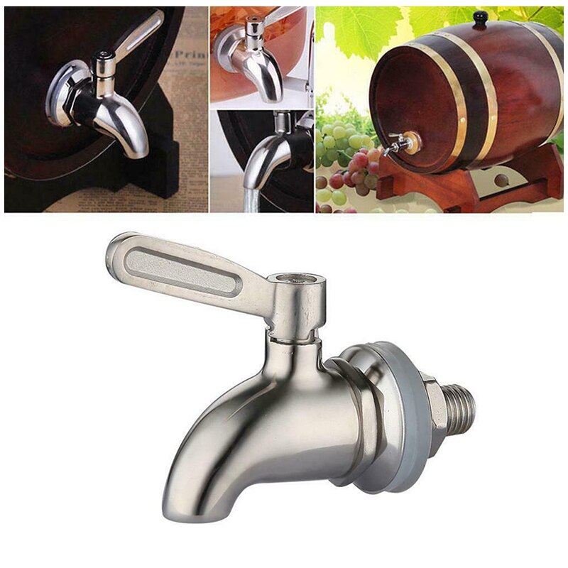 1PC Beverage Dispenser Stainless Steel Wine Barrel Faucet Drink Tap Spigot Water Coffee Juice Taps Silver Faucet Durable