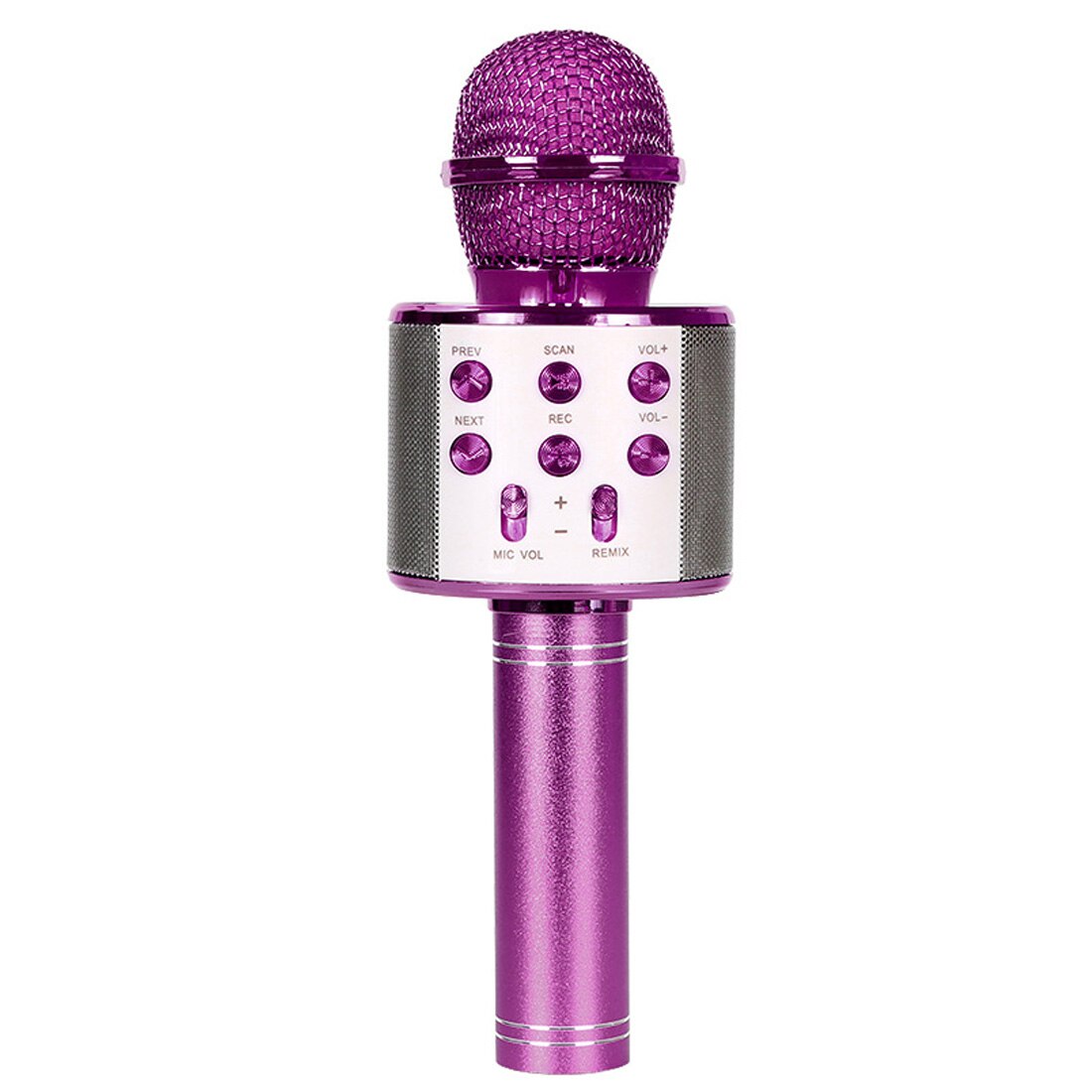 WS858 Wireless Bluetooth Microphone Condenser Microphone Karaoke Mic Radio Studio Recording Mic with LED Light: PURPLE