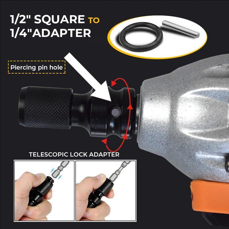 2sets Wrench Socket Adapter Spanner Set Socket Set Drive Converter Impact Tool 1/2 Inch Square To 1/4 Inch Hex Ratchet Socket