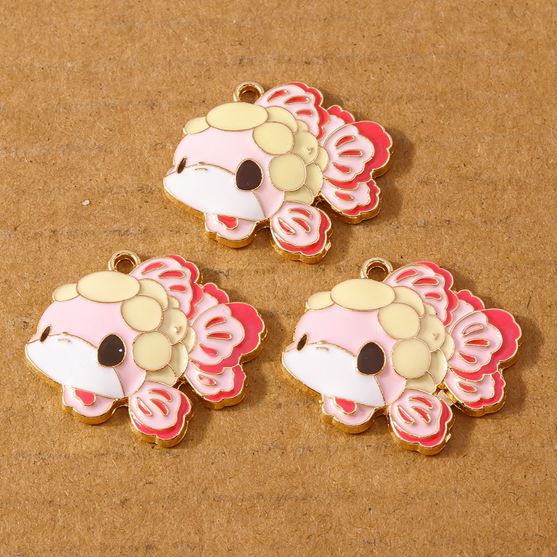 10 stk. søde emalje fiskecharme vedhæng til halskæder, øreringe, gør-det-selv armbånd, håndlavede smykker, tilbehør, forsyninger: Blå zinkbelagt