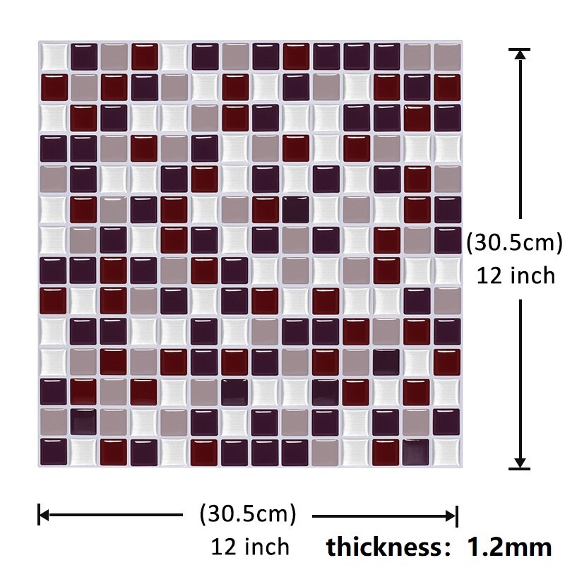 Peel and Stick Mosaic Tile for Kitchen and Bathroom Waterproof Wallpaper DIY Felxible Wall Tiles - 1 Sheet: T80204 L