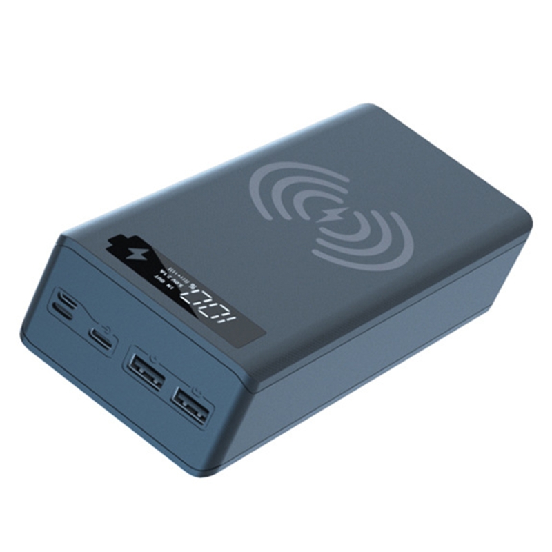 Scatola di ricarica Wireless 5W/10W senza batteria Display LCD QC3.0 PD staccabile custodia per batteria fai da te 16x18650 Shell Power Bank: Giallo