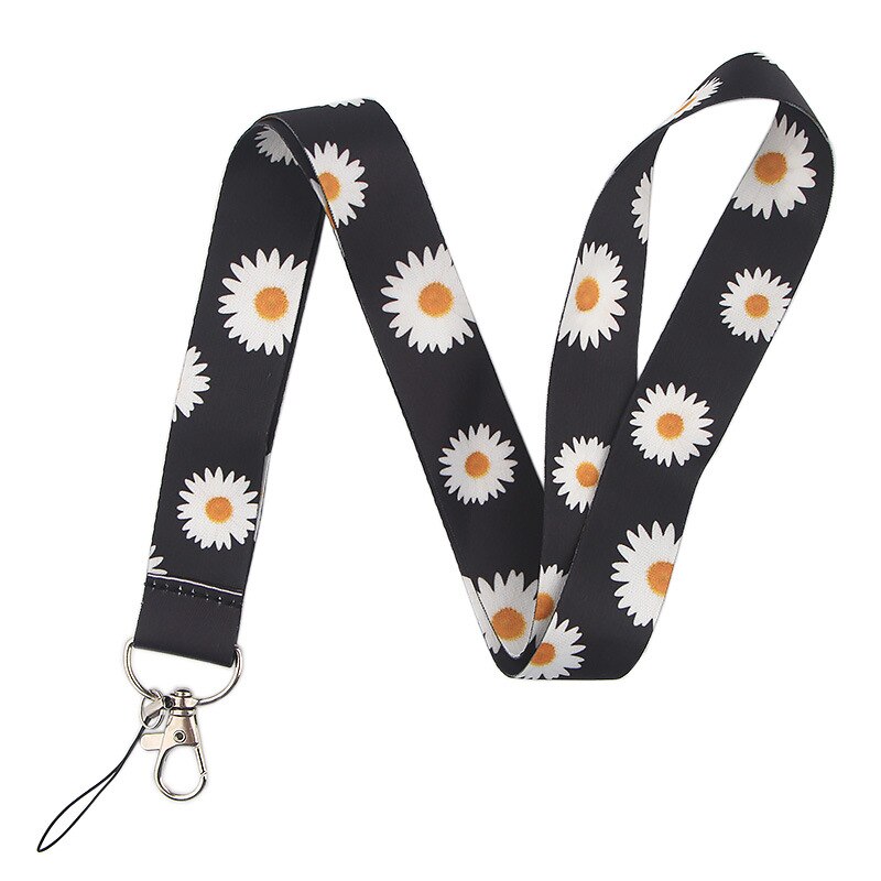 Vrouwen Sleutelhanger Holder Neck Strap Lanyard Bloemenprint Lanyard Card Id Houder Auto Sleutelhanger Id-kaart Badge Kids: AL2631