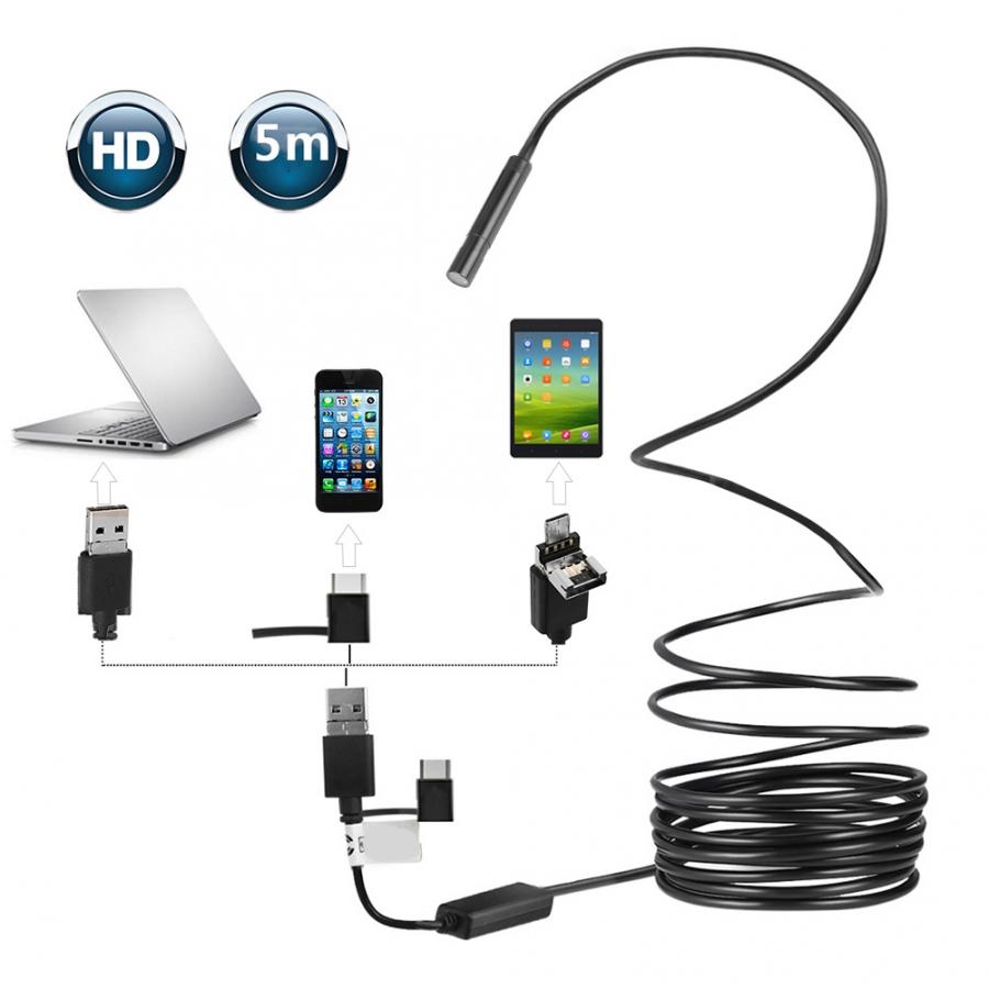 5M 6LED 8.5mm Endoscope Endoscope Waterproof Borescope USB OTG Inspection Camera cameras Inspection Camera