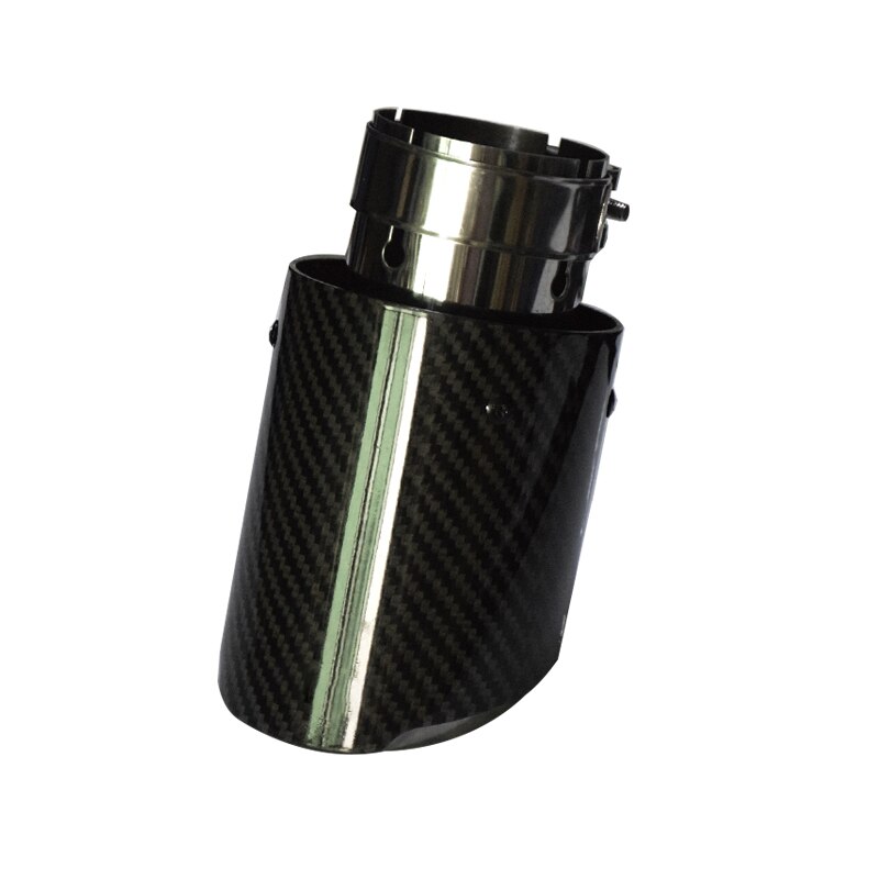 Tubo de escape Universal de fibra de carbono brillante, silenciador de modificación de estilo automático, puntas de borde recto, 60mm-89mm