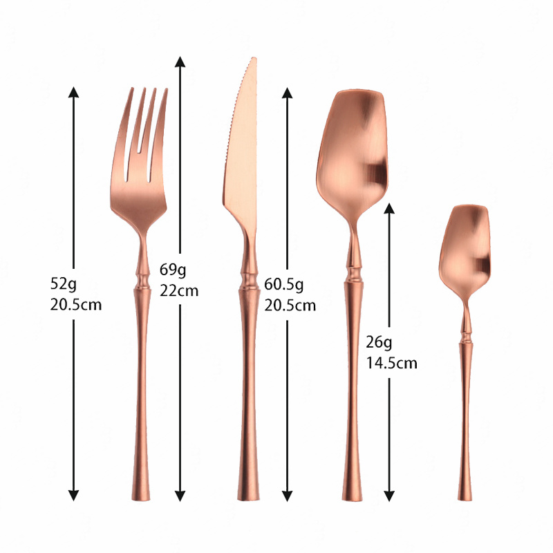 Rose Gold Tableware Forks Spoons Knives Dinnerware Set Stainless Steel Western Cutlery Set Silver Kitchen Utensils Dropshopping
