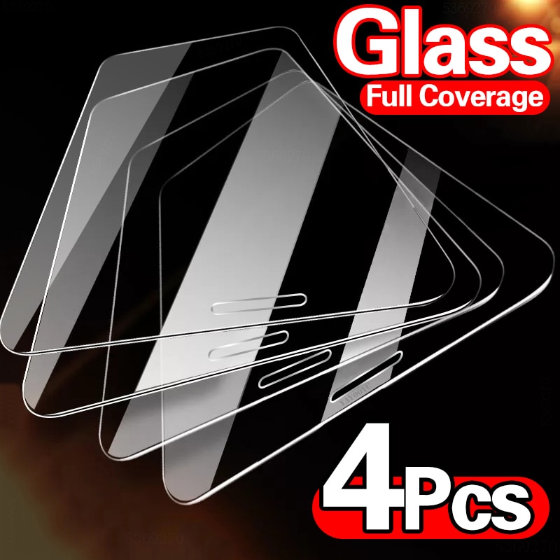 4 Stuks Volledige Cover Beschermende Glas Op Voor Iphone 12 11 Pro Max X Xr Xs Max Gehard Glas Voor iphone 12 Pro Mini Screen Protector