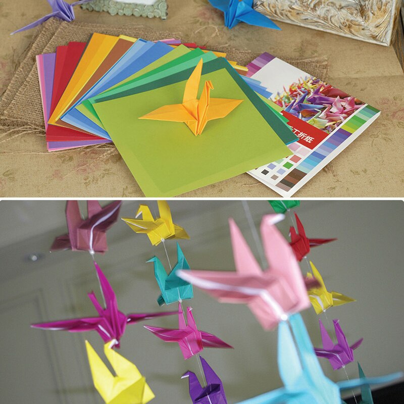 DIY Square Floral Origami Paper Kids Folded Craft Paper Single Sided Scrapbooking Decor Handmade Craft 50PCS