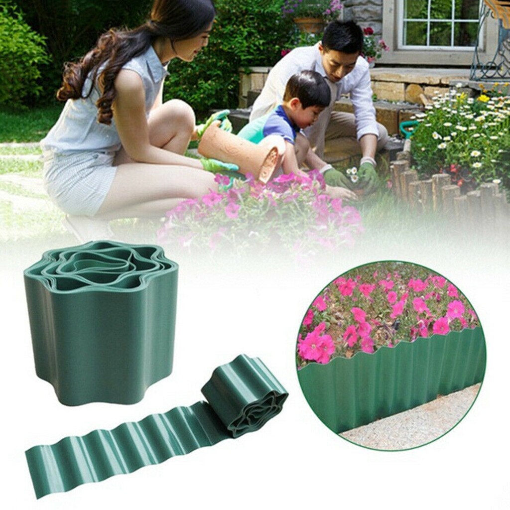 Über 9m Lange 10/15/20CM Höer Kunststoff Rasen Grenze Zaun Garten Gras Rand Grenze Zaun Zauberstab Rolle Welligkeit bilden dauerhaft Garten