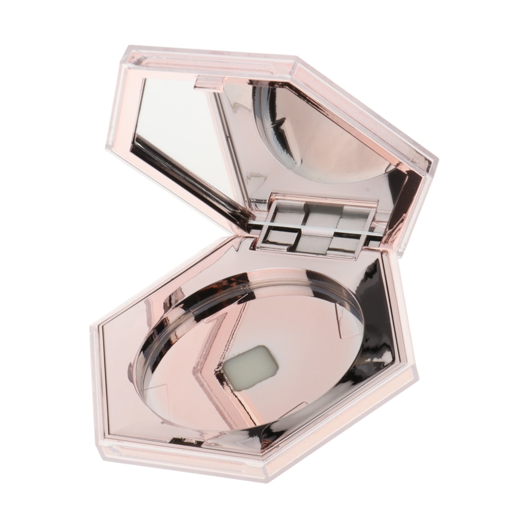 Plastic Sexangular Empty Makeup Blusher Pressed Powder Case Cosmetic Highlight Eyeshadow Container Jar Box