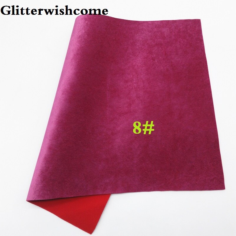Glitterwishcome 21X29CM A4 Size Vinyl Voor Bows Pu Fluwelen Leer Fabirc Faux Lederen Lakens Voor Bows, GM118A: 8