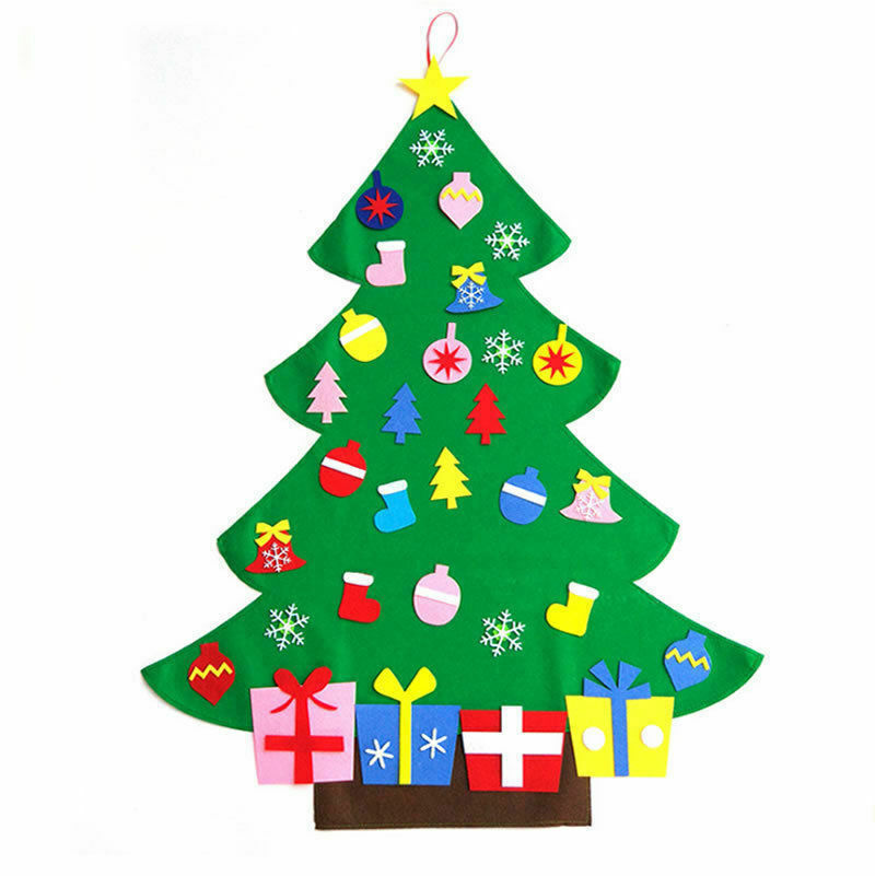 3D Deluxe Felt Christmas Tree Children Toddler Kids UK Christmas Felt Tree Door Wall Hanging Preschool Craft Fuzzy Felt: style2