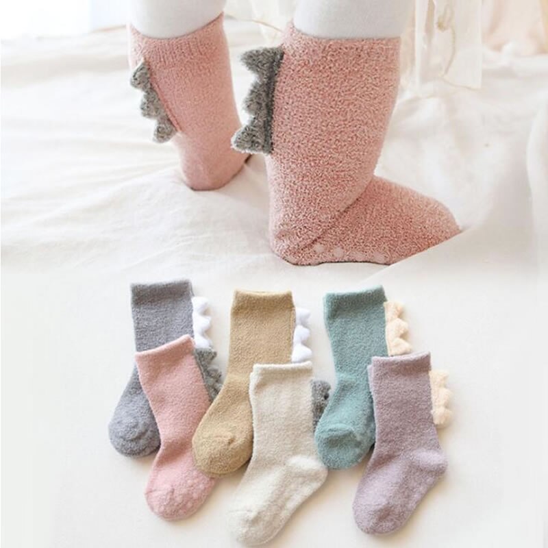 De Kinderen Buis Sokken Van Herfst En Winter Verdikking Coral Fleece Warm Baby Sokken Dinosaurus Accessoires 0 Tot 5 jaar Oud