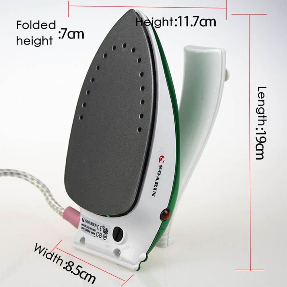Mini ferro a vapor dobrável, mini ferro de mão portátil multifuncional ajustável 220v para roupas e viagem