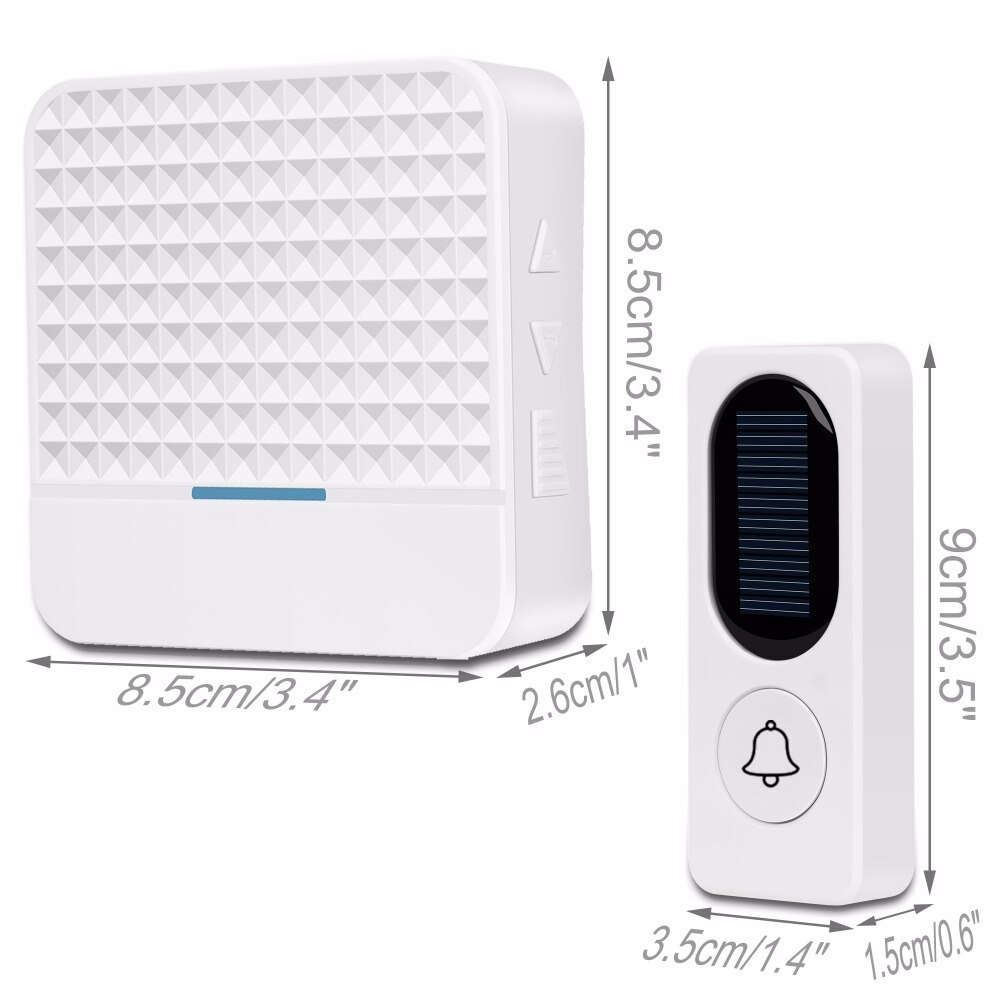 300M Intelligent Wireless Door Bell Solar Wireless Doorbell Low Power Home IP65 Waterproof Door Bell Chime Outdoor Doorbells