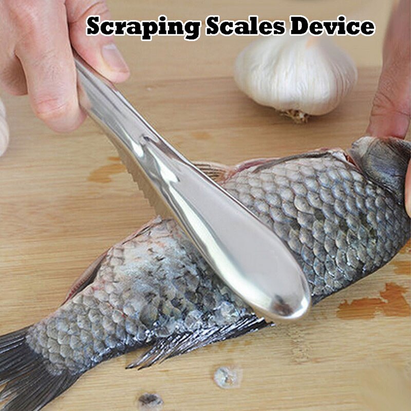 Household Stainless Steel Fish Scales Two Way Serrated Kitchen Gadgets Home House Kichen Fishing Supplies Stainless Steel Tools