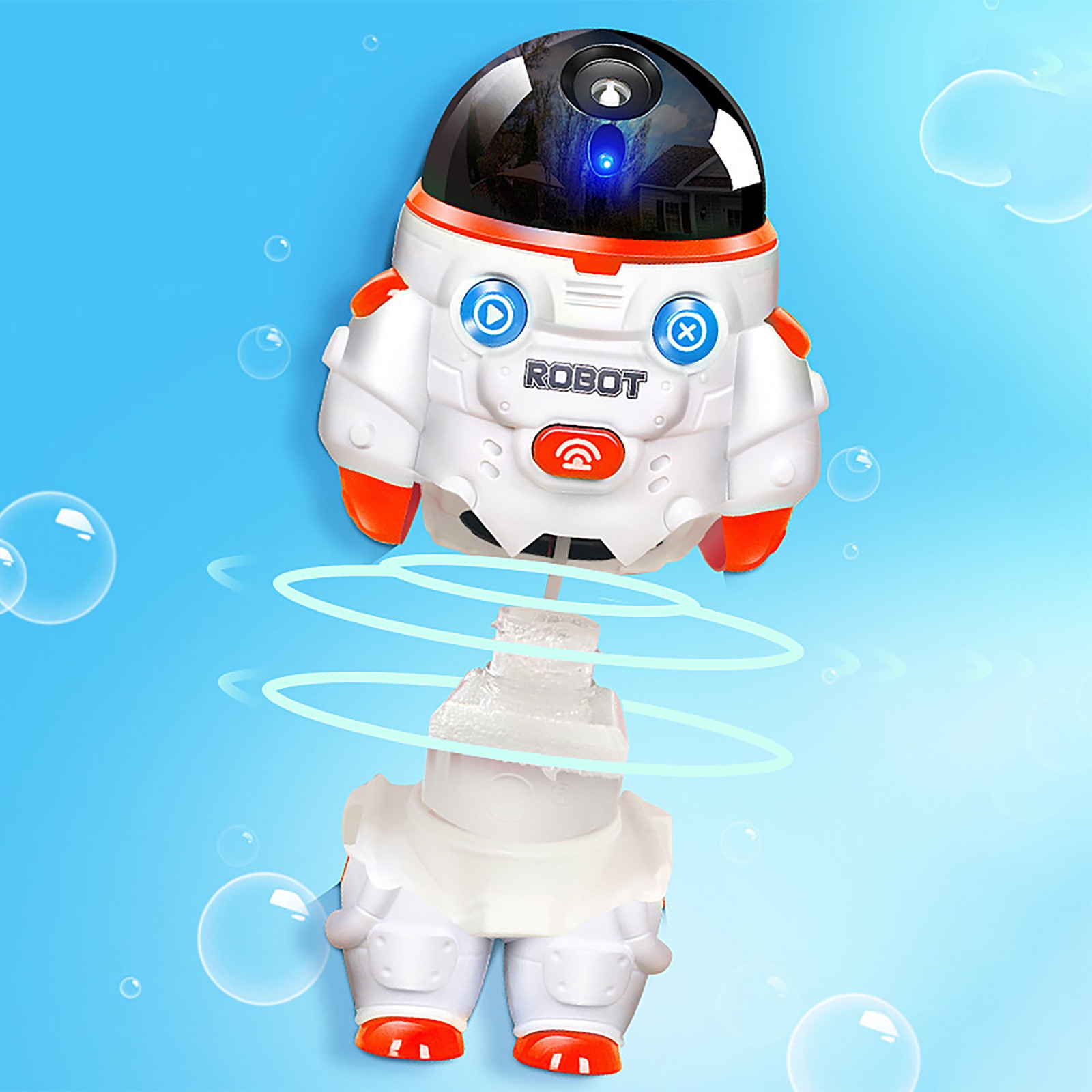 Bubble Machine Bubble Blower Acousto-optic Robot And Bubble Liquid(30ml) Automatic Bubble Maker Children Kids Outdoor Toys