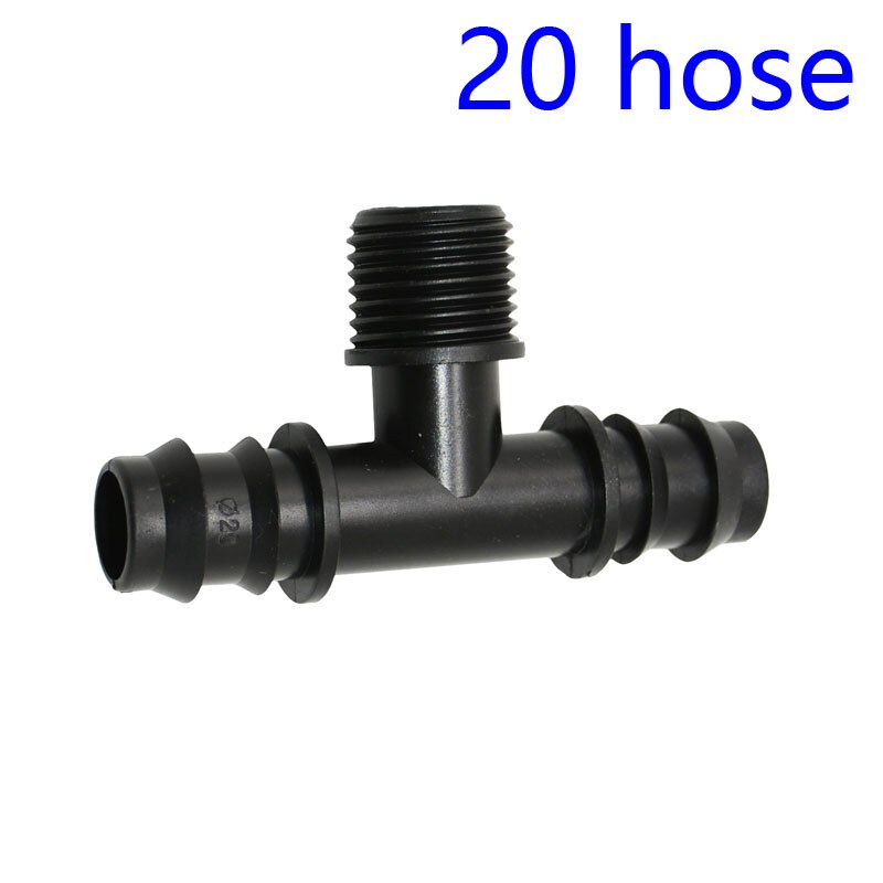 Mannelijke draad 1/2 "  to16mm 20mm tuinslang t-stuk waterverdeler  g1/2 to 1/2 3/4 2-- weg t-stuk weerhaakconnector 50 stuks: 20mm