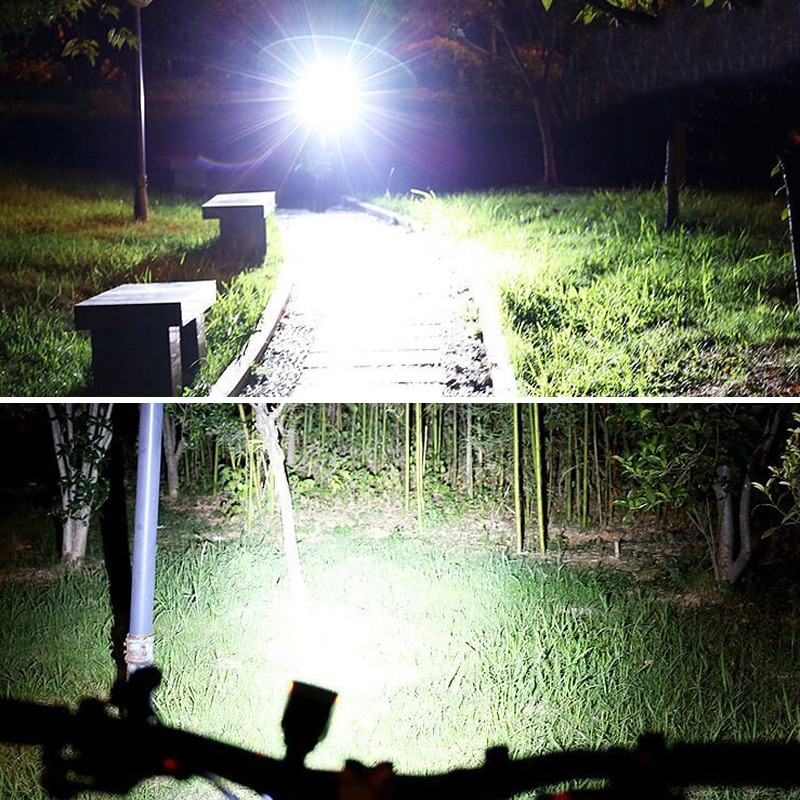 Solenergi cykel lys med horn  t6 led road mountainbike frontlys usb genopladeligt forlygte 3 tilstande cykling hovedlampe