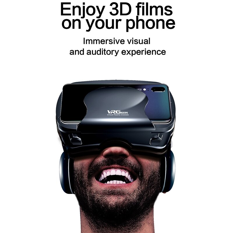 VR Headset - 5-7 Inch Phones - 120° Wide Angle - Head-Mounted - ABS Plastic
