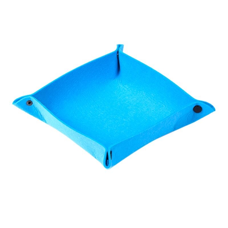Vilten dobbelstenenbak opvouwbare opbergdoos sleutel portemonnee munten diversen bakken 5 kleuren: Blauw