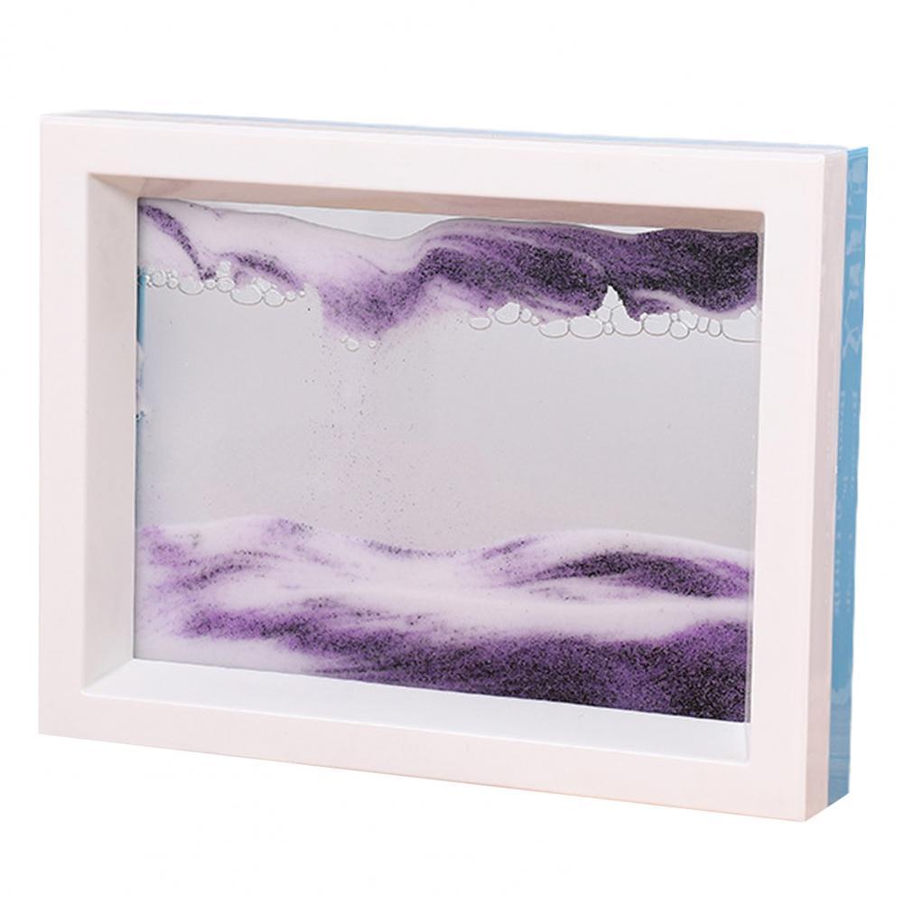 3D Flowing Sand Picture Glass Moving Sand Art Picture	Mountain Pattern Dynamic Sand Picture Home Decor Hourglasses песочные часы: Purple