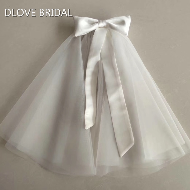 Style mignon court voile de mariée accessoire de mariage deux couches avec nœud en Satin ceinture