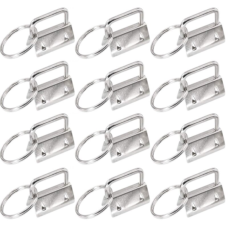 45 stk sølv 1 tommer nøglering hardware med nøgleringe sæt, perfekt til taske armbånd med stof / bånd / bånd: Default Title