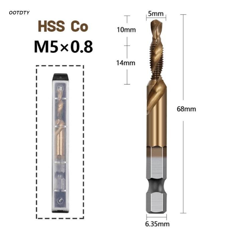 Drill Bit Set 1/4 Inch Hex Shank Tap Drill Bit Set M3/ M4 /M5 /M6 /M8/ M10 Tap Drill Bit Titanium Plated Metric Tap