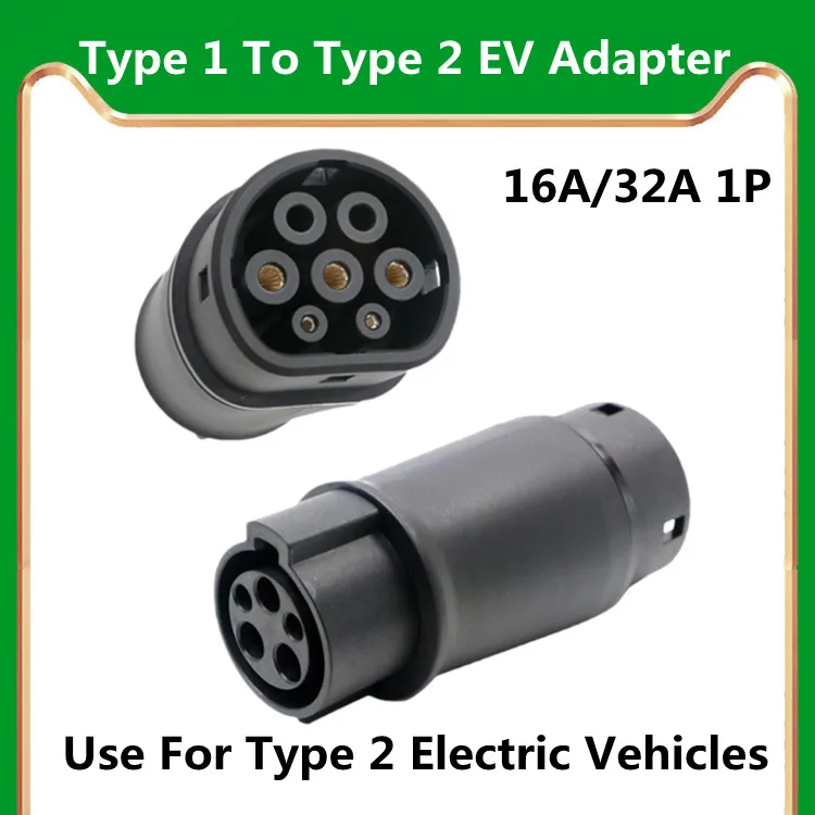 SUSUTOO EVSE Adapter 16A 32A Elektrische Fahrzeug Auto EV Ladegerät Stecker SAE J1772 Buchse Typ 1 Zu Typ 2 EV Adapter Buchse