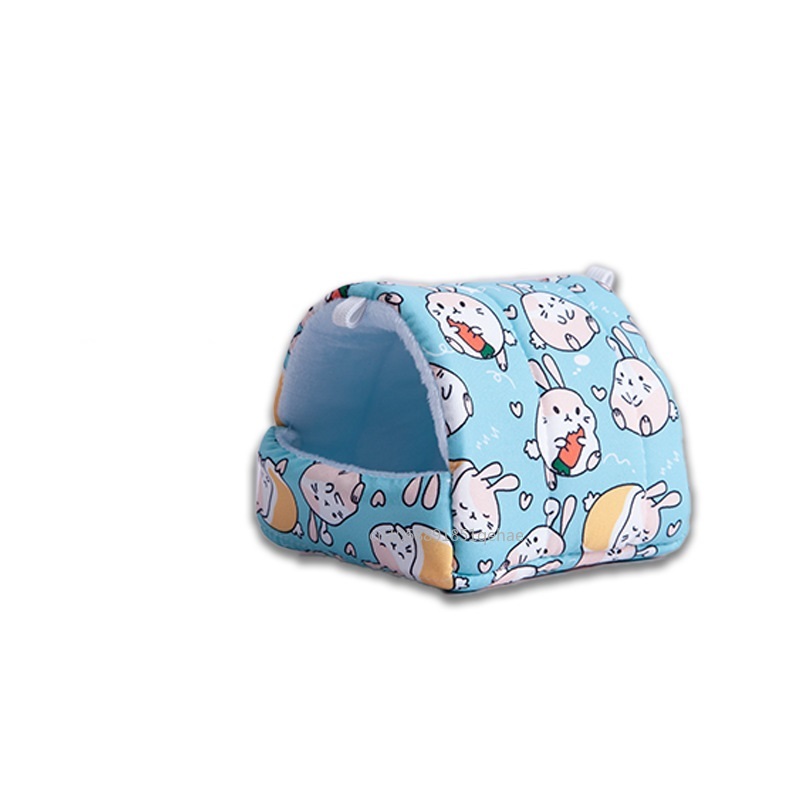Warm Winter Hamster Nest Cute Cartoon Rabbit Squirrel Mini Cage Guinea Pig Nest Comfortable Small Animal Mice Rat Sleeping Bed: M / plum
