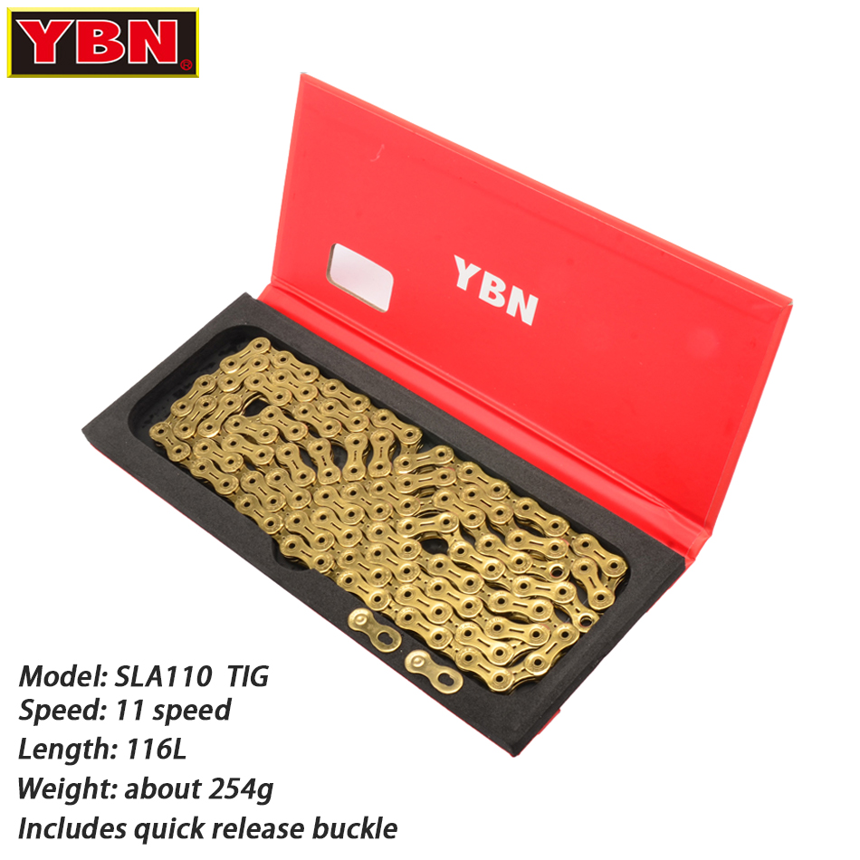 YBN-cadena para bicicleta de montaña, 8/9/10/1/12 velocidades, compatible con SRAM SHIMANO, sin empaquetar: 11Speed SLA110 TIG