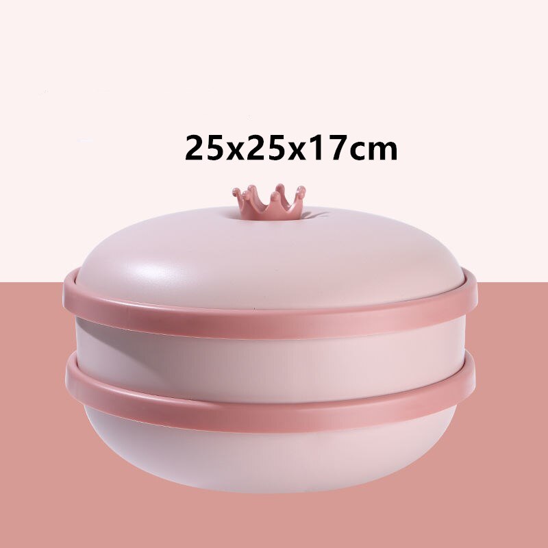 1 and 2 layer 5-Compartment Food Storage Tray Dried Fruit Snack Plate Appetizer Serving Platter for Party Candy Pastry Nuts Dish: pink 3