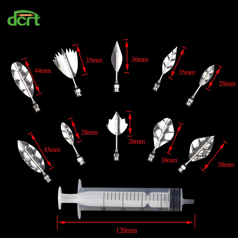 11Pcs/Set 3D Jelly Flower Shape Art Tools Tulip Nozzles Gelatin Art Tool Jello Nozzles Pastry Tips Cake Baking Tools