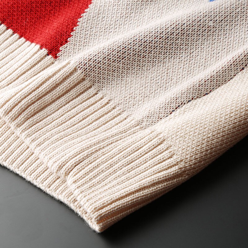 Sweater mænd afslappet o-hals pullover herre efterår slim fit langærmet skjorte mandlige patchwork sweatere strikket cashmere uld pull top