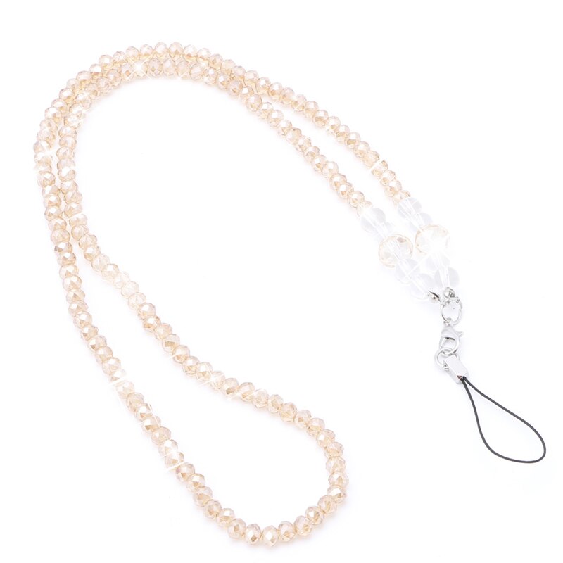 Pearls Long Neck Strap Lanyard KeyRing Keychain Holder Necklace For Mobile Phone: 5