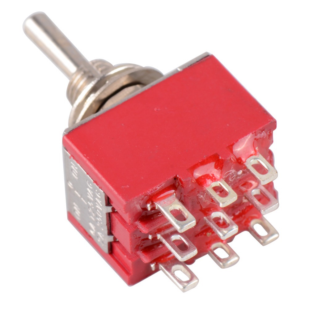 1 PC Red 9 Pin ON-OFF-ON 3 Position Mini Toggle Switch AC 6A/125V 3A/250V VE521 P