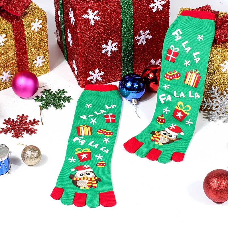 , calcetines de dedos de los pies, calcetines de Navidad para hombres y mujeres, recién llegados, calcetines divertidos informales de Carnaval Unisex, calcetines transpirables Sokken: green